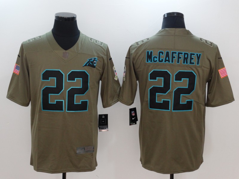 Men's Carolina Panthers Christian McCaffrey #22 Brown Authentic Jersey